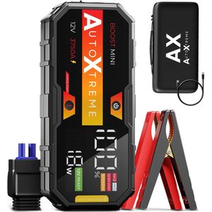 AutoXtreme Boost Mini - Jumpstarter 12V - Starthulp - 3750A - Incl. LED-scherm en Opbergkoffer