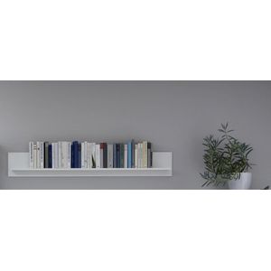 trendteam smart living Woonkamer Wandrek Boekenkast Baxter, 139 x 21 x 18 cm in wit decor in landelijke stijl