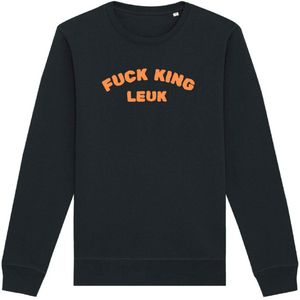 Sweater zwart - Fuck king leuk - L - soBAD. - Koningsdag - Unisex - Oranje - Voetbal - Nederland