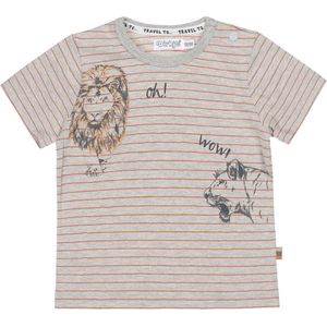 Dirkje baby jongens gestreept t-shirt Oh Wow! Grey - Maat 62