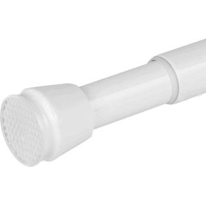 Traploos uitschuifbare douchestang 140-260 cm voor douche badkamer - Antislip gordijnroede wit Neptun