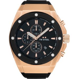 TW Steel TWCE4103 CEO Tech Ros� Steel Chrono Zwart Siliconen 44mm