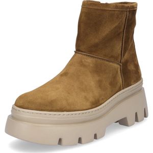 Enkellaarsjes - Effen - Leer/Suède - Blokhak - Ritssluiting