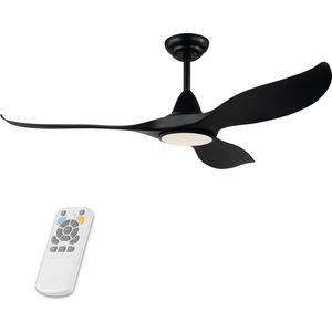 EGLO Cirali Plafondlamp met Ventilator - 132cm - Zomer/Winter Functie - DC-energy saving - Zwart - Dimbaar