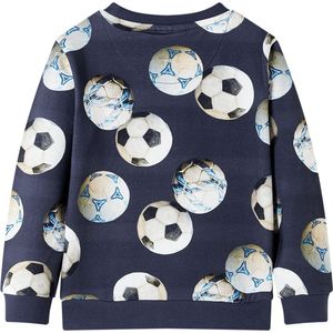 Kindertrui - Marineblauw - Voetbalprint - Maat 116