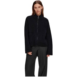 Selected - Sia - Cardigan - Zwart - Hoge Hals - Lange Mouwen - Ritssluiting