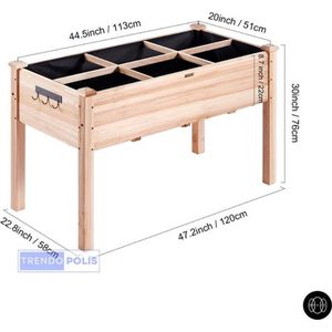 - Kweekbak - Kweektafel op poten - Moestuintafel verhoogd - Kweektafel moestuin - Kruidenbak Op Poten - Kruidenbak Buiten Hout - Hout/100kg Draagvermogen