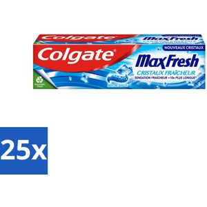 25 x Colgate Tandpasta Max Fresh Cooling Crystals 75 ml - Tandenpoetsen - Gebit - Gaatjes - Witte Tanden