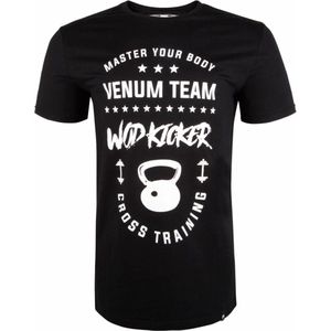 Venum T Shirts Wod Kicker Zwart Wit Venum Fitness Kleding - S