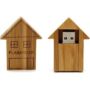 Hout huis USB stick 32GB