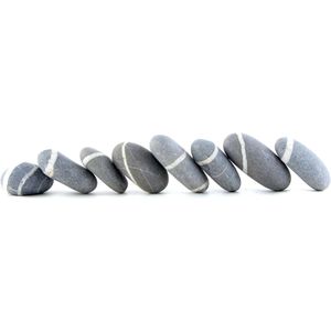 Dibond - Zen - Steen / stenen in wit / beige / bruin - 100 x 150 cm