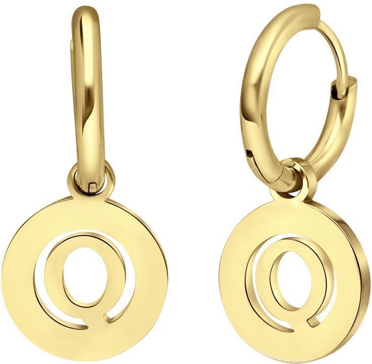 Lucardi - Oorbellen - Goudkleurig - Staal - Letter Q