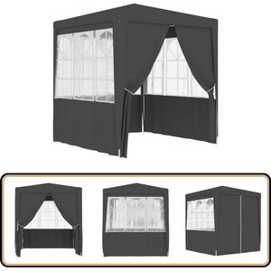 vidaXL Partytent - 2,5x2,5 m - Antraciet - Professioneel Tuinfeest - Tuinfestijn - Partytent - Feesttent - Buitenterrein
