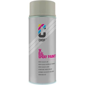 CROP Spuitbus RAL 7032 Kiezelgrijs - Hoogglans - 400ml - Spuitbus verf Grijs - 100% kleurecht - Sneldrogend - Binnen & Buiten - RAL7032