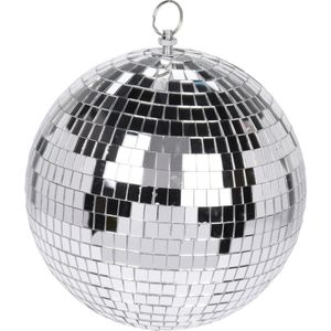 2x Grote zilveren disco kerstballen discoballen/discobollen glas/foam 18 cm - Discoballen kerstballen - kerstversiering