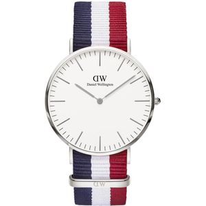Daniel Wellington Classic Cambridge - Horloge - Blauw/Rood/Wi t- Ø 40 mm