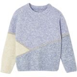 Meisjestrui - Roze - Colorblock - Lange Mouwen - Geribbelde Boord