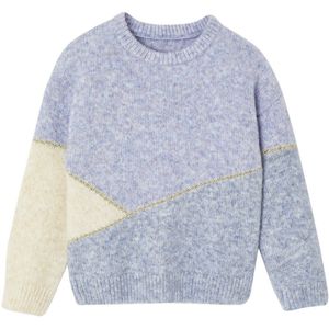 Meisjestrui - Roze - Colorblock - Lange Mouwen - Geribbelde Boord