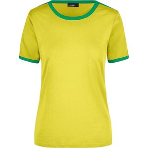 Geel met groen dames t-shirt S