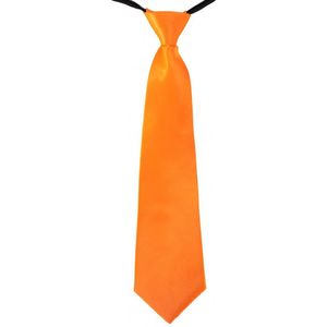 Oranje stropdas 40 cm verkleedaccessoire voor dames/heren - Oranje thema feestartikelen
