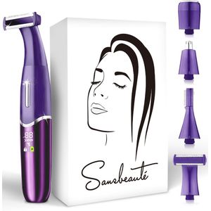 4-in-1 Bikinitrimmer - Sansbeauté® - Gezicht - Oksels - Benen - Bikinilijn - Wenkbrauw Trimmer - Gezichtsontharing Dames - Intieme Zone - Ladyshaves Bikini - Ontharingsapparaat Electrisch