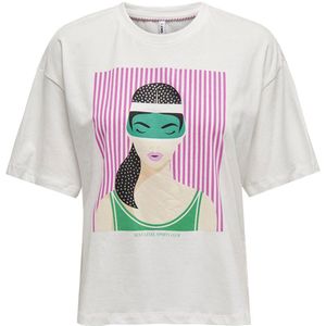 Only Wendie Life T-shirt Met Korte Mouwen Wit L Vrouw