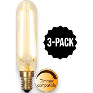 3-Pack | Staaflamp - E14 - 2.5W - Super Warm Wit <2200K - Dimbaar - Filament - Helder