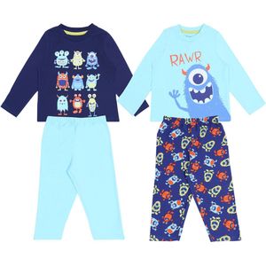 2 x pyjama blauw monster