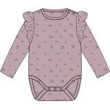 Lange Mouwen Romper - Ribgebreid - Body - All-over print - O-hals - Ruches