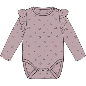 Lange Mouwen Romper - Ribgebreid - Body - All-over print - O-hals - Ruches