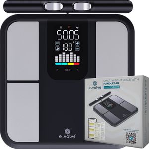 e.volve - Personenweegschaal - Digitaal - Slimme Weegschaal met Lichaamsanalyse - Incl. Handvat