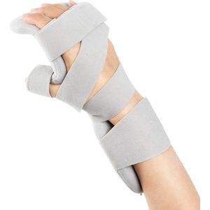 Brace - Stevige polssteun - Vingers makkelijk te bewegen - rusthandspalk - nachtelijke immobilisator - Lichtgewicht Polsbrace - pols en vinger (rechterhand) - grijs