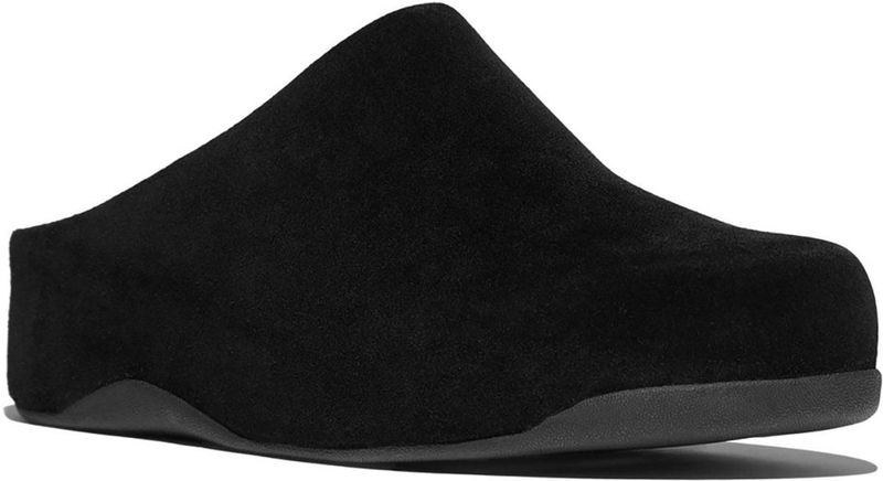 FitFlop - Shuv Suede Clogs - All Black - Klomp