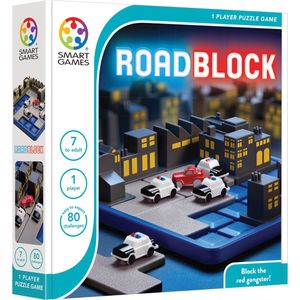 SmartGames RoadBlock - Blokkeer de rode auto en voorkom ontsnapping! 80 opdrachten voor jong en oud.