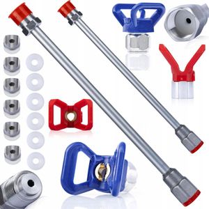 Set lansen voor verfunit 50cm + 30cm, plus een set afdichtingen, spuitmondkapjes, spuitmondkapjes/afdichtingen
