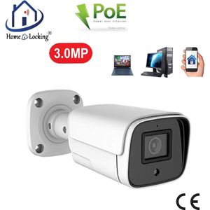 Home-Locking POE IP-camera bullet met bewegingsdetectie 3.0MP.C-1262
