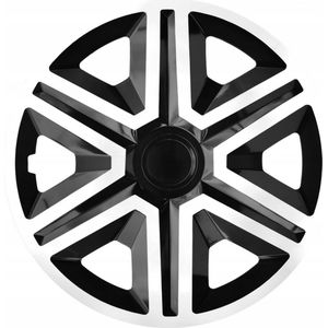 NRM ACTION - wieldoppen 15"" - Set van 4 stuks - Wit / Zwart