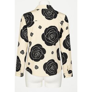 Sophyline Blouse met Zwart-Wit Rozenprint