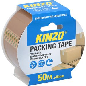 Kinzo Verpakkingstape - bruin - 48mm x 50m - verpakkingsbenodigdheden voor kantoor/thuis