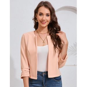 Blazer Dames 3/4-mouw Blazer Elegante Casual Jas Blazer Korte Blazer Feestelijke Schouderjas