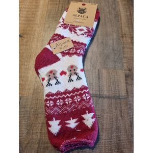 1 Paar - Alpaca Wollen Sokken - Maat 35-38 - Wintersokken - Cadeau Artikel - Huissokken