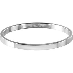 Quiges - Dames Stapelring - Glans RVS - Zilver - Hoogte 2mm