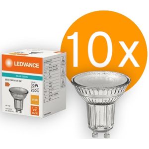 10 stuks | Ledvance LED GU10 2.6W/827 36º 230lm Niet-Dimbaar Ø5cm | GU10 | Extra Warm Wit | 2.6 watt | 15.000 Branduren