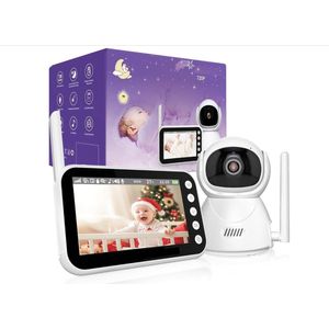 Babyfoon met Camera - 4,3 inch Videobabyfoon - 720p - 2000 mAh-Batterij - Inschuifbare SD-Kaart - 10 x Digitale Zoom - Twee-Weg Audio - VOX-Modus - Nachtzicht - Temperatuurbewaking - Slaapliedje