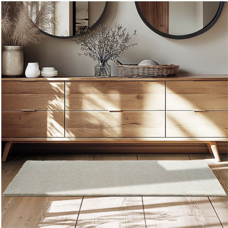 tectake - Soft Zone - Vloerkleed - Zandkleur - 80 x 150 cm, Antislip Onderkant