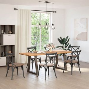vidaXL Eettafel - 220x80x74 cm - Massief Eikenhout Eetkamertafel - Houten Tafel - Eikenhouten Tafel - Salontafel - Grote Tafel