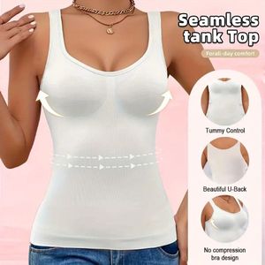 Dames Shapewear Tanktop – Wit, Medium – Mouwloos, Tummy Control, Postuurverbeterend, Lace-Up Rug
