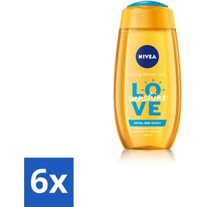 6 x NIVEA Douchegel Love Sunshine 250 ml - Douchegel - NIVEA - Verzorgende Douchegel - Hydraterende Douchegel - Douchegel Met Aloë Vera