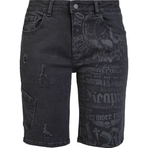 Rock Rebel by EMP zwarte korte broek met riemlussen - Dames - 27