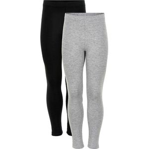 Minymo Leggings Junior Katoen Grijs/zwart 2 Stuks Maat 152